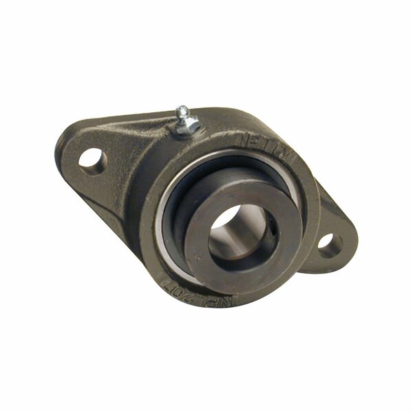 Iptci 2-Bolt Flange Ball Bearing Unit, 1.4375 in Bore, Eccentric Collar Locking, 2 Triple Lip Seals NANFL207-23L3